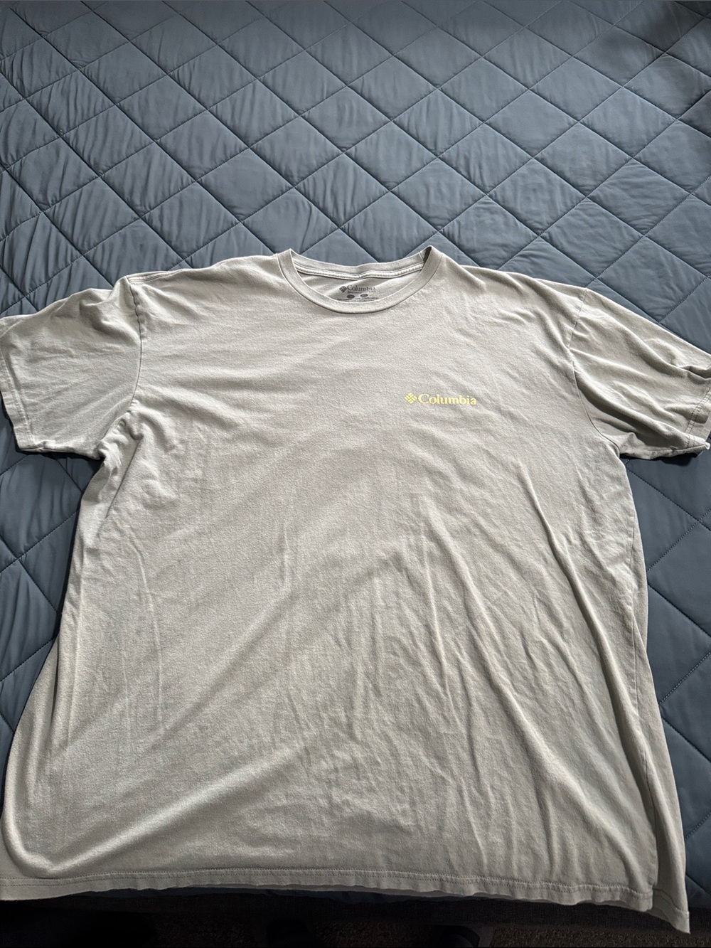 Columbia Light Gray Short-Sleeve Tee with Yellow Logo